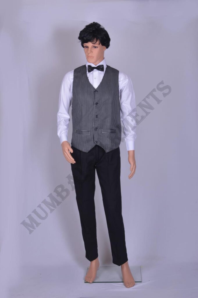 1-black and white waist coat uniform
