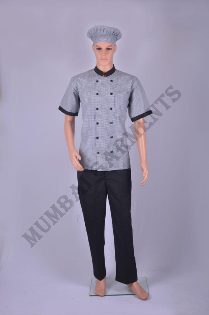 10-grey chef coat with cap