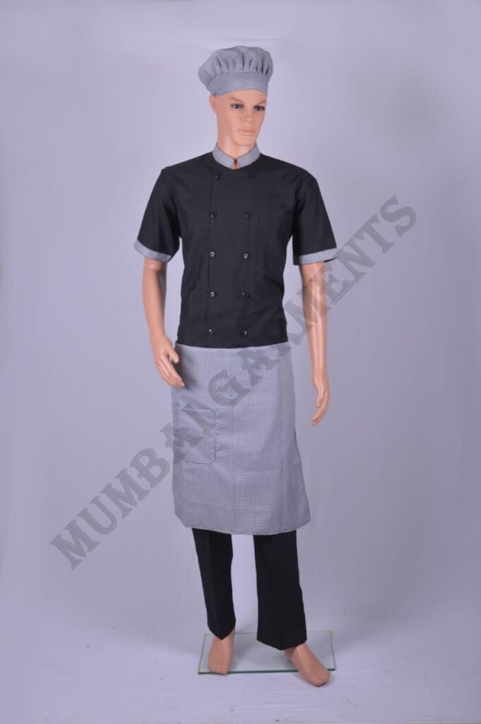 13-checks apron and cap
