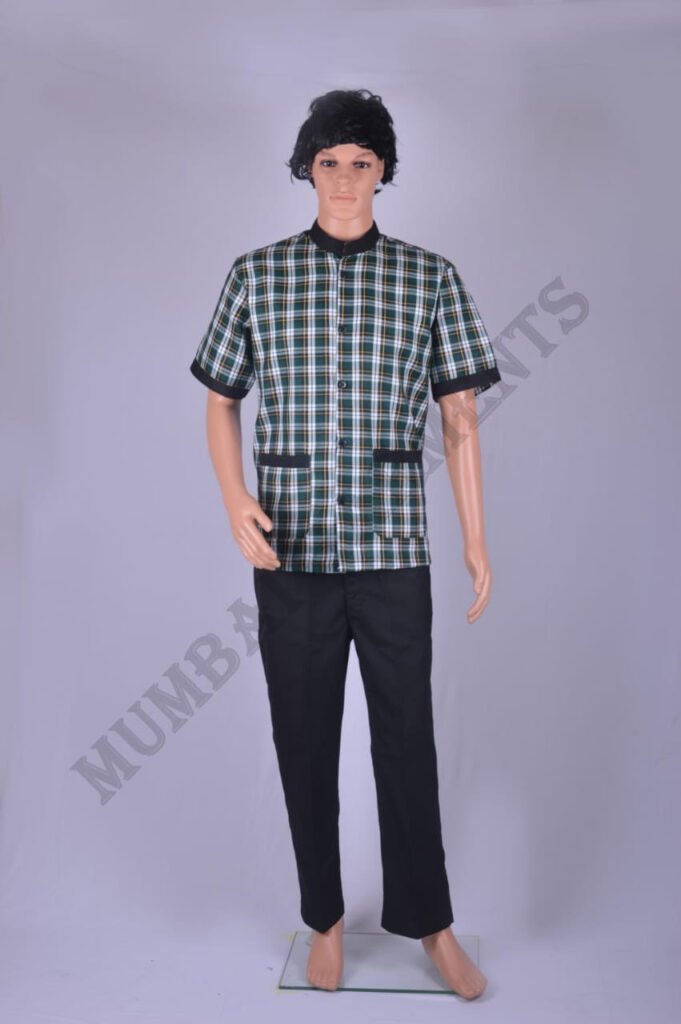 5-Green checks uniform