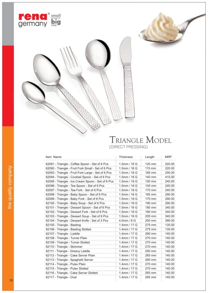 RENA Price List 25 x 17