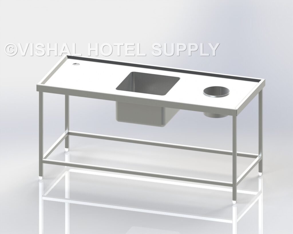 Single-Sink-Scrapping-Table-Dish-Wash-Unit